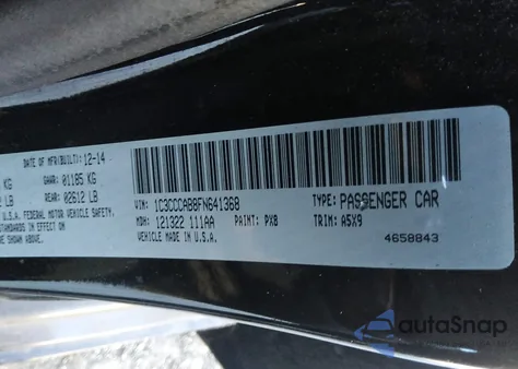 2015 Chrysler 200 Limited from USA, damaged, VIN 1C3CCCAB8FN641368